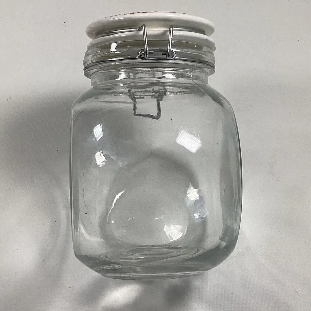 Glass Coffee Jar General Store Cafe Style Hinged Lid Airtight